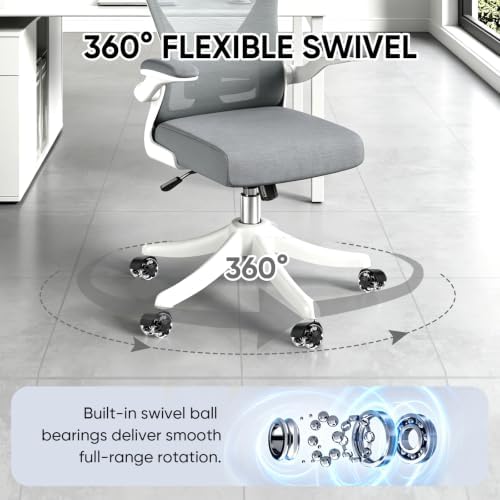 2 Inch Office Chair Wheels Set of 5,Smooth Quiet Roll,Heavy Duty Replacement Casters for Hardwood Floor & Carpet, Non-Marking PU Wheels (Black 5 Pack)