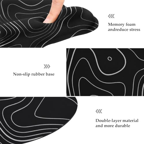 EooCoo Ergonomic Mouse Pad with Wrist Rest, Memory Foam Support Mousepad