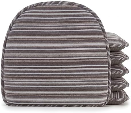 Klear Vu Raindrop The Gripper Non Slip Chair Cushions, Soft & Comfortable Seat Pad, Sitting Pillow for Kitchen, Dining or Office, 6 Count (Pack of 1), Driftwood Stripe