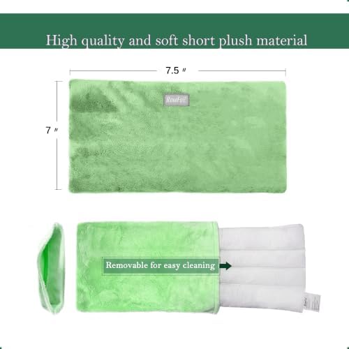 Romfox Microwavable Heating Pad for Pain Relief, Moist Heat for Cramps, Muscles, Joints, Back, Neck and Shoulders, Heat Compress Pillow, for Both Hot and Cold Therapy (Green Disassemble)