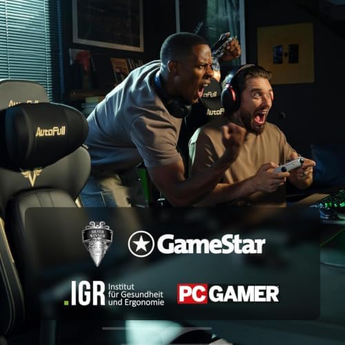 AutoFull M6 Gaming Chair with Climate Control Massage – Ventilated & Heated Seat, 3rd-Gen Active Lumbar Support, 360° Adjustable Armrests, Ergonomic Chair for Gamers & Home Office (Black)