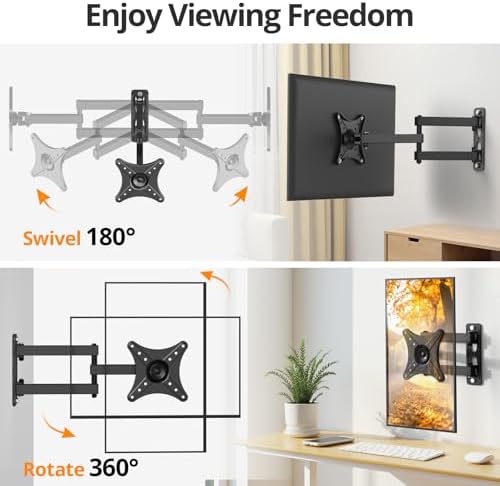 Monitor Computer Vesa Small 24 inch TV Wall Mount for 13-31", Full Motion
