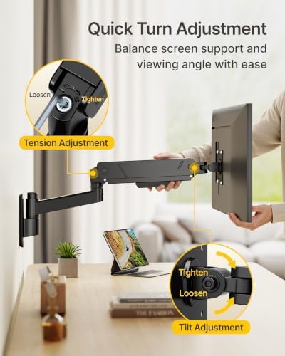 monTEK Heavy Duty Monitor Wall Mount for 17-45" Screens, Holds 35 Lbs