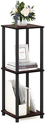 Furinno Turn-N-Tube Toolless 2-Tier Side Table Set of 2, Cherry Oak