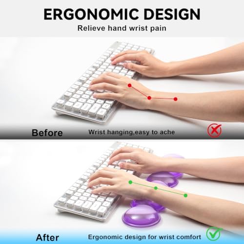 Gel Wrist Rest for Keyboard,Jelly Clear Gel Keyboard Wrist Rest-Purple