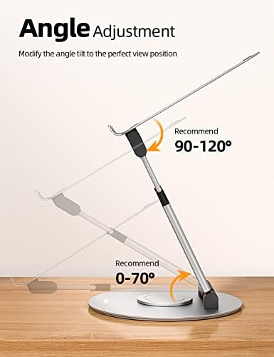 Nulaxy 18" Height Telescopic 360 Rotating Aluminum Laptop Stand Desk Silver
