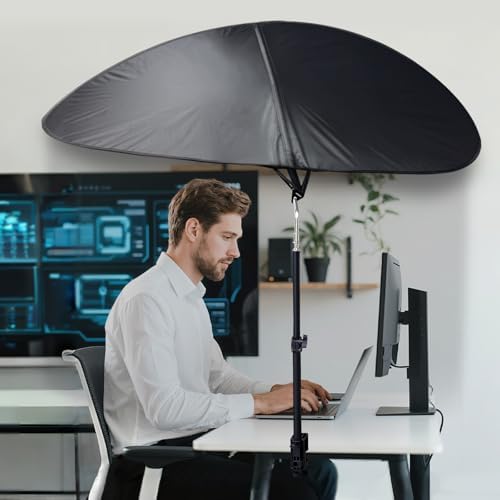 Large Size 52''Office Cubicle Shade Cubicle Desk Light Shield to Block Anti-Glare Cover Light Sensitive Professionals Cubicle Light Quick Install Shading Light Shade with Clamp(Patent Pending)