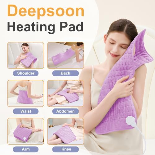 Heating Pad,Electric Heating Pads,Heating Pad for Back,Lavender,24x12 Inch