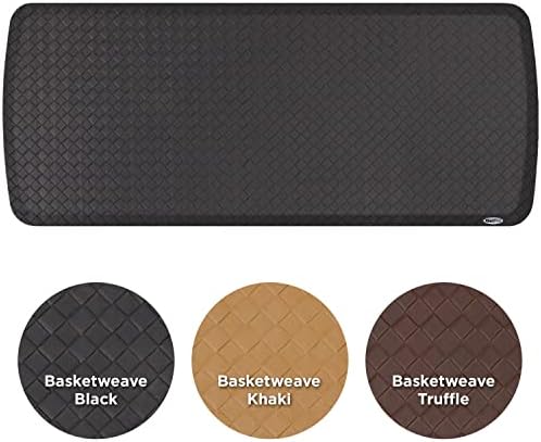 GelPro Elite Premier Gel & Foam Anti-Fatigue Kitchen Floor Comfort Mat, 20" x 48", Basketweave Black