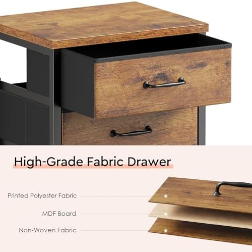 Maihail 3 Drawer File Cabinet on Wheels Fits A4 Size for Home Office
