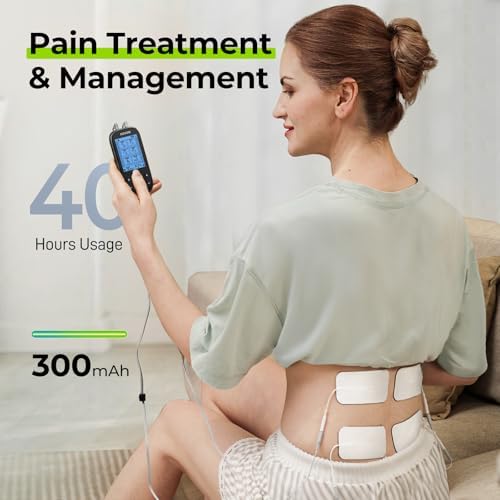 AUVON 3-in-1 TENS Unit Muscle Stimulator, 40 Levels for Gradual Pain Relief