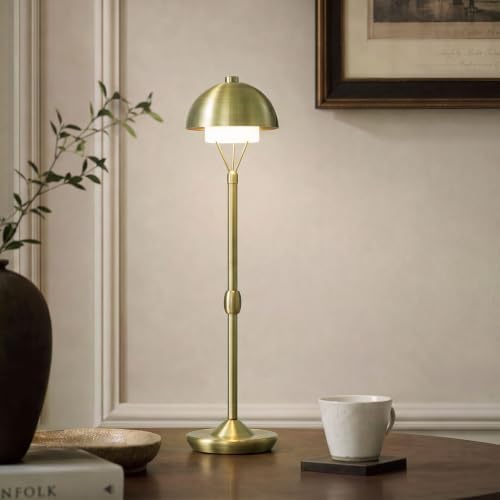 Cordless Modern Table Lamp, Rechargeable Battery, Antique Bronze
