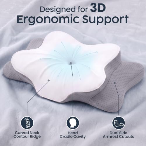 Utopia Bedding Cervical Neck Pillow for Sleeping, Ergonomic Cooling Pillow