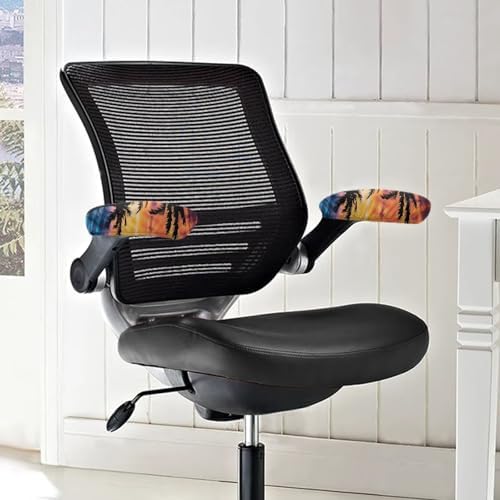 Coconut Tree Print Office Chair Armrest Slipcovers Covers 2 Pack Dust-Proof Stretchy Computer Desk Chair Arm Covers, Universal Fit, Easy to Install