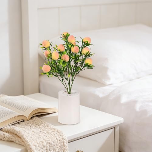 Artificial Peach Tree Lamp, Home Cafe Decor Light Birthday Gifts for Women
