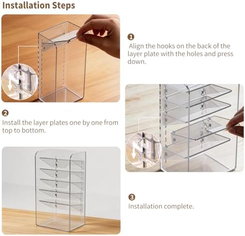 PAVSTINE 5-Tier Slanted Medicine Cabinet Organizer, Clear