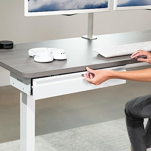 VIVO White 22 x 9 inch Under Desk Slide Out Drawer, DESK-AC03A-22W