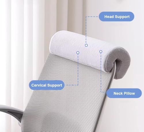 Multifunctional Cervical Neck Support Roll Pillow for Office Chair,Highly Resilient Foam Headrest Bolster Pillows Travel Sleeping Pillow Soft Armrest Pillows (Yellow,13.8in)