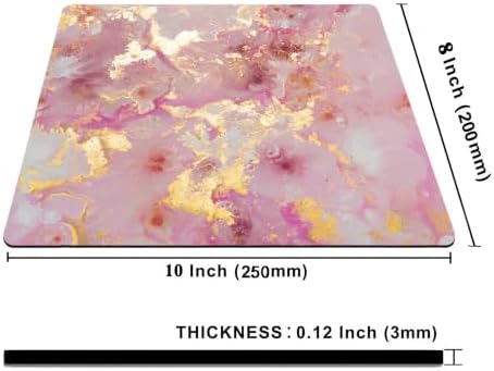 Pink Golden Marble Mouse Pad Customized Premium Textured Washable Desktop Protection Mouse Mat with Non-Slip Rubber Base