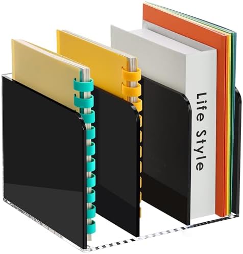 SANRUI Black Acrylic Magazine File Holder Desktap Organizer Folder Sorters