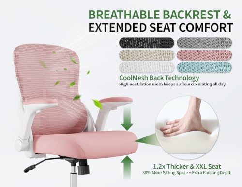 400LB Office Chair: Mesh Ergonomic Desk Chair Comfy with Lumbar Support
