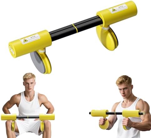 2-in-1 Pelvic Floor & Leg Exerciser, Low-Impact Resistance Machine for Postpartum Recovery & Inner Thigh Toning, Under-Desk Workout for Home Office, Compact Fixed-Tension Trainer (Yellow-Black)