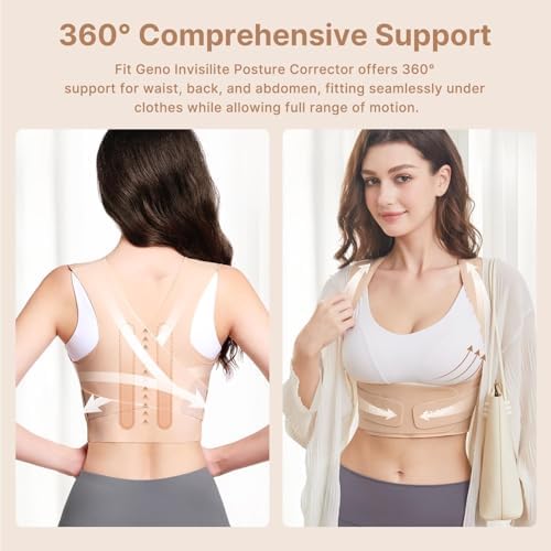 Fit Geno Invisilite Posture Corrector for Women Adjustable Upper Back Brace