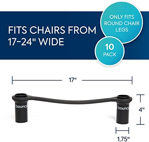 Bouncyband Original Bouncy Bands for Chairs, Black, Pack of 10 –Chair Bands