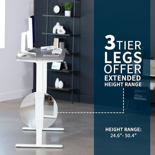 VIVO Dark Gray 60 x 24 in Standing Desk, DESK-KIT-2W6G