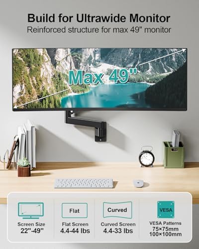 MOUNT PRO Monitor Wall Mount for 22"-49" Ultrawide Flat & Curved Screens