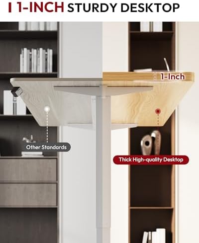 SANODESK One-Piece 1'' Thick Height Adjustable Standing Desk 60''x24''