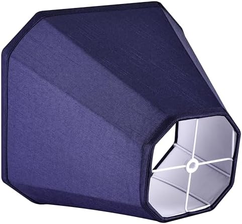 GO&SO Blue Lamp Shades Set of 2,6.5" x 13" x 10.5",Bell Fabric Lampshade