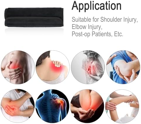 Cushioned Arm Sling Padding for Neck Slim Sling Pad Neck Strap Cushion Comfort Shoulder Support Rotator Cuff Surgery Arm Immobilizer Brace Carry Padded Cover Pillow Wrist Hand Injury, 1Pc Velvet Black