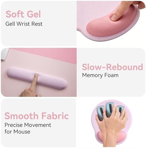 Mouse Pad with Keyboard Wrist Rest,Ergonomic Mousepad Support Set