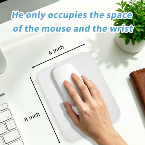 Small Mouse pad, with Edge-Sewn Design, extends Service Life by Twice, occupying the Optimal Size for the Mouse and Wrist Position. (White)