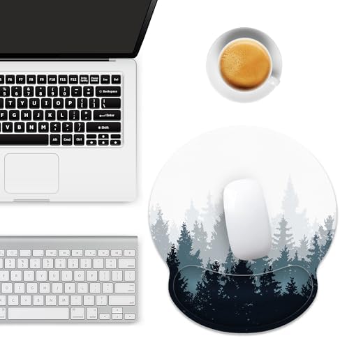 Forest Ergonomic Mouse Pad with Wrist Rest for Desk Work Office