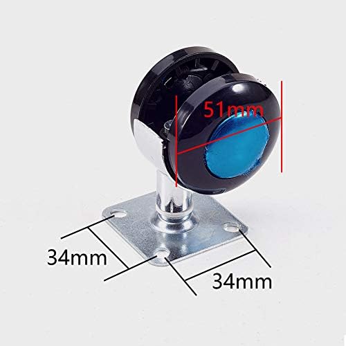 1pcs Swivel Caster Wheels Alloy Plate Mounted Caster Wheel for Office Chair 2.01inch Black Silver
