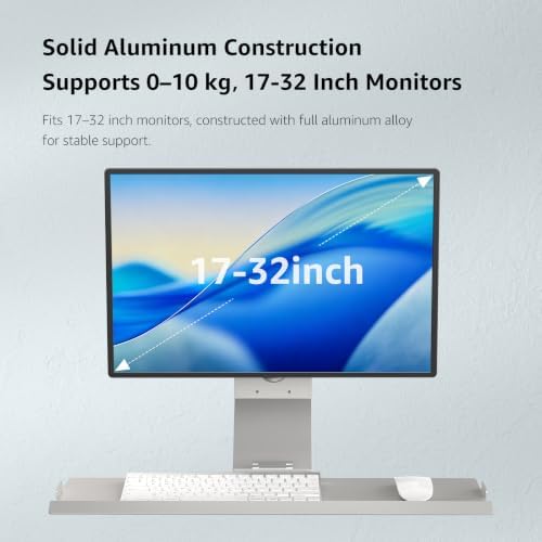BEWISER Monitor Wall Mount with Foldable Keyboard Tray & Mouse Storage