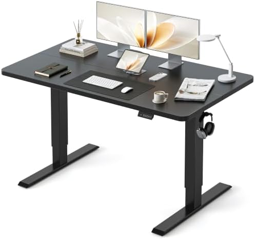 CubiCubi 48x30 Large Electric Standing Desk, 30" Deep Desktop, Black