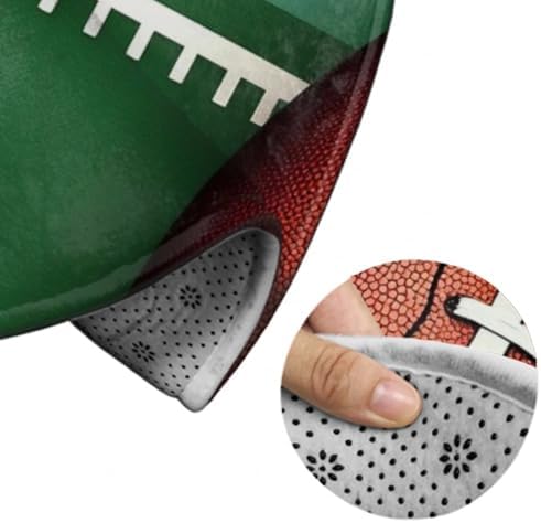 Soft Round Yoga Carpet, Large Home Decor Mat, Non Slip Machine Washable Kitchen Office Circle Rug Football Gifts