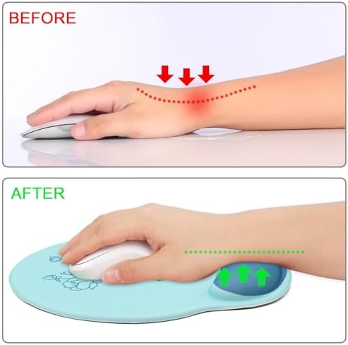 Ergonomic Mouse Pad with Wrist Rest Support,Gel Mouse Pads for Desk