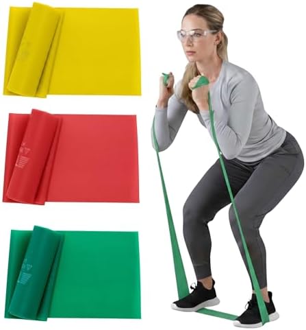 THERABAND Resistance Bands Set, Elastic Bands for Exercise & Physical Therapy, Strength Training for Upper & Lower Body Fitness