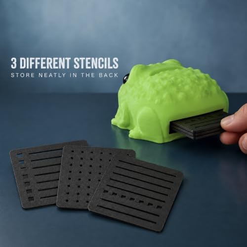 Note Toad - Desk Organizer & Note Holder, 3D Printed Frog Sticky Memo Block Dispenser with Pen Rest, 3 Reusable Stencils and Top Reminder Slot for Office Workspace, Reception Counter and Lover Gift