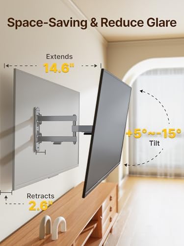 monTEK Full Motion Small TV Wall Mount for 13-43 Inch TVs up to 44 lb