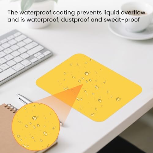 Small Mouse Pad 6 x 8 Inch, Horizontal and Vertical Flexible use. Great for Traveling, Wireless laptops, Keyboard Trays, Offices, etc. (Yellow)