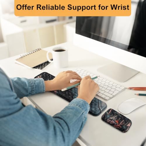 Keyboard Wrist Rest Mouse Wrist Support, Memory Foam Wrist Rest Pad for Computer Laptop, Ergonomic Wrist Cushion Support for Typing Pain Relief, Gaming Home Office, Snail