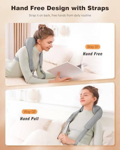 KNQZE Cordless Neck Massager for Pain Relief Deep Tissue with Heat