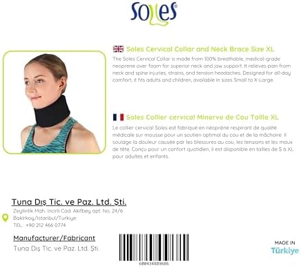 Soles Cervical Collar and Neck Brace X-Large (SLS601) (X-Large (22.3-27.1 inches))