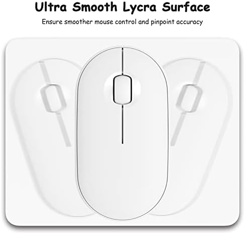 Dapesuom Small Mouse Pad, 5 x 6 Inch Thick Rubber Premium-Textured Non-Slip Portable & Washable Mini Mouse Mat for Women Men Wireless Laptops Keyboard Tray Gaming Work Computer Office Travel, White