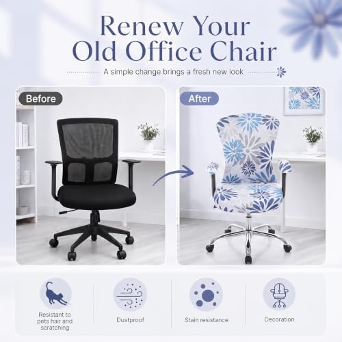 Tallew 4 Pcs Office Chair Cover Desk Seat Stretchable Set, Mandala